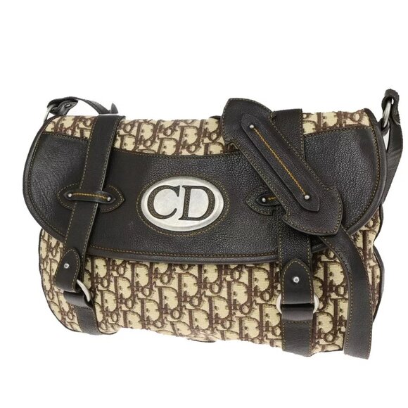 CHRISTIAN DIOR Vintage Traveler Trotter Shoulder Bag Canvas Leather BN 15YG698 - Picture 1 of 16